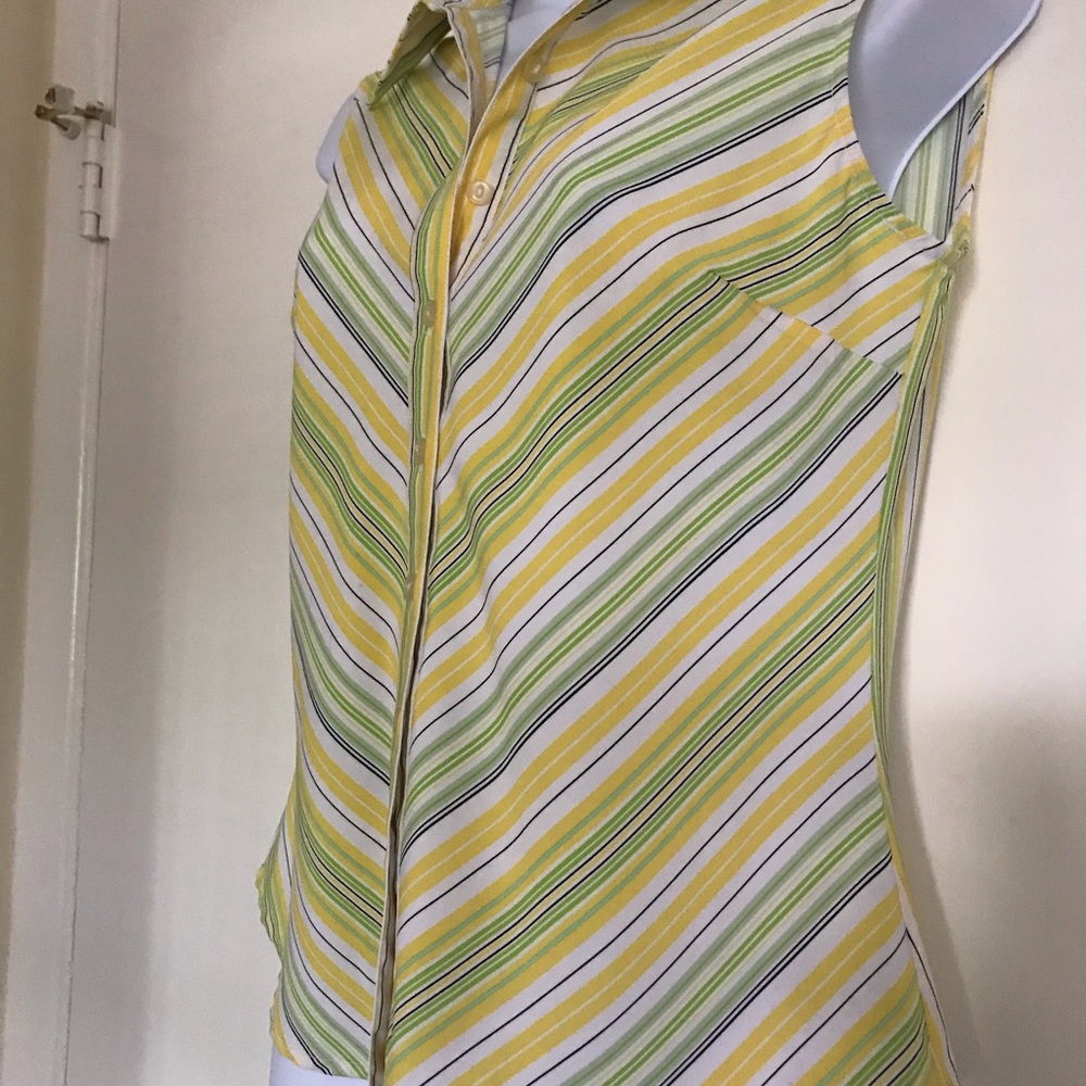 Ninety,Buttoned Blouse Size S,Multi Color Stripes - image 8